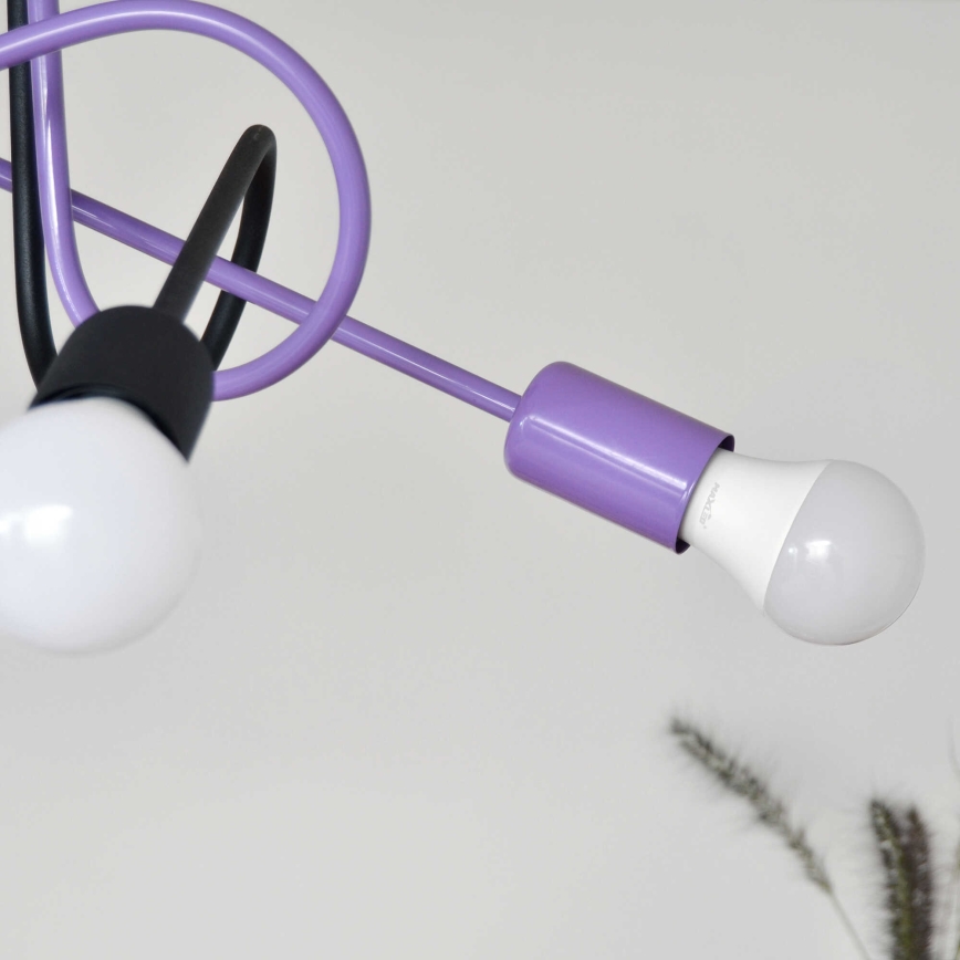 Lampadario a plafone OXFORD 4xE27/15W/230V nero/viola