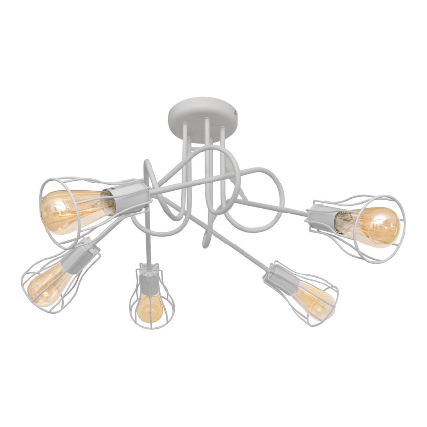 Lampadario a plafone OXFORD 5xE27/15W/230V bianco