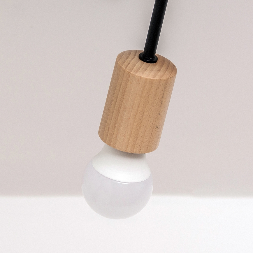 Lampadario a plafone OXFORD 5xE27/15W/230V, finitura pino/nero