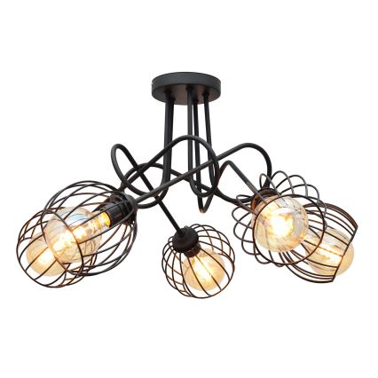 Lampadario a plafone OXFORD 5xE27/15W/230V nero