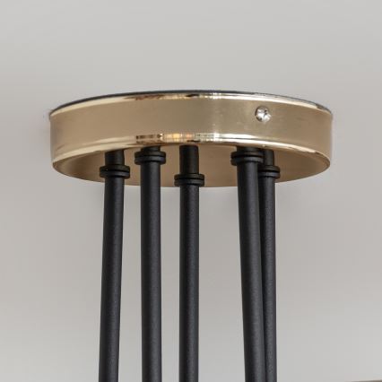 Lampadario a plafone OXFORD 5xE27/15W/230V oro/nero