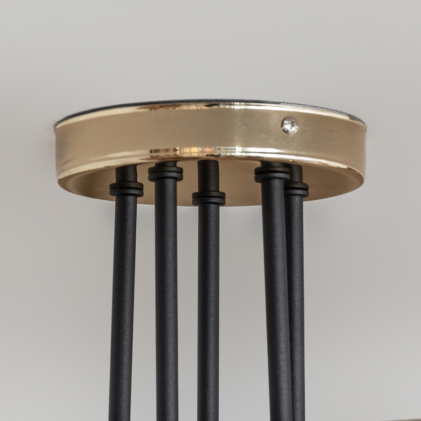 Lampadario a plafone OXFORD 5xE27/15W/230V oro/nero