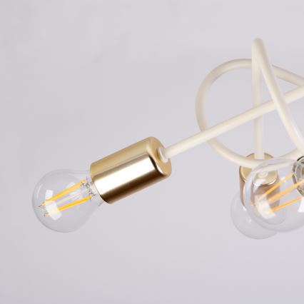 Lampadario a plafone OXFORD 5xE27/15W/230V ottone/bianco