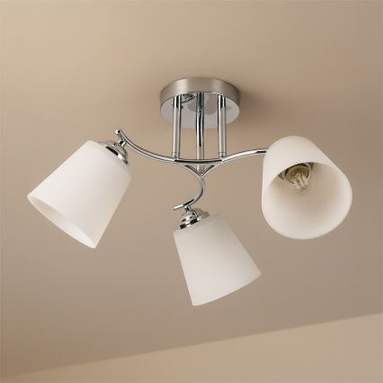 Lampadario a plafone PAFOS 3xE27/15W/230V cromo lucido