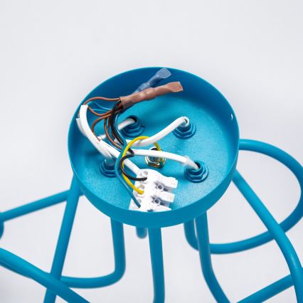 Lampadario a plafone per bambini OXFORD 5xE27/15W/230V blu