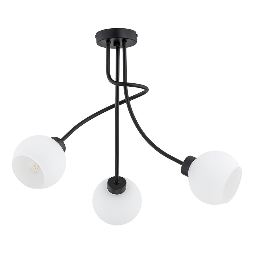 Lampadario a plafone PLENA 3xE27/15W/230V nero