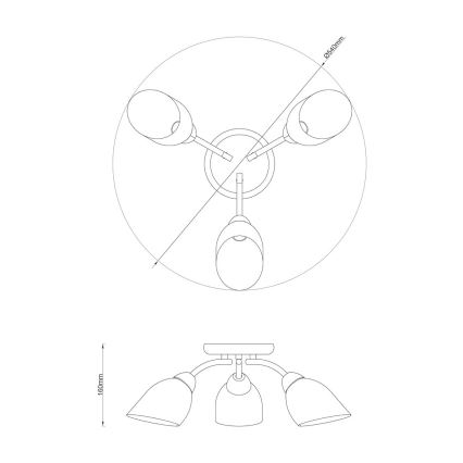 Lampadario a plafone PORTOS 3xE14/10W/230V cromato lucido