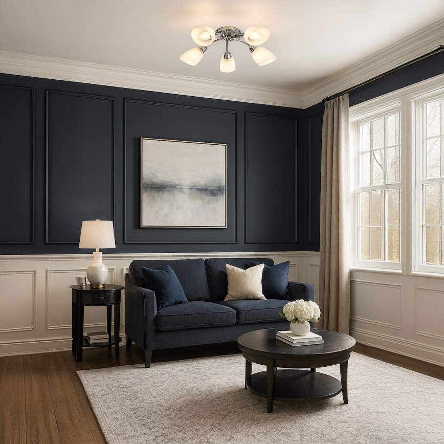 Lampadario a plafone PORTOS 5xE14/10W/230V cromo lucido