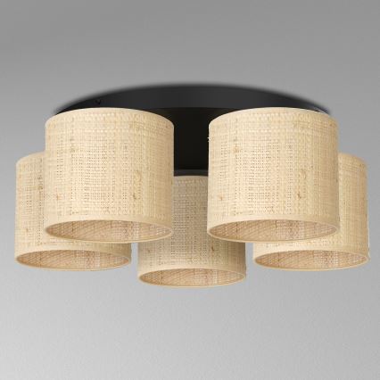 Lampadario a plafone RATTAN 5xE27/60W/230V rattan