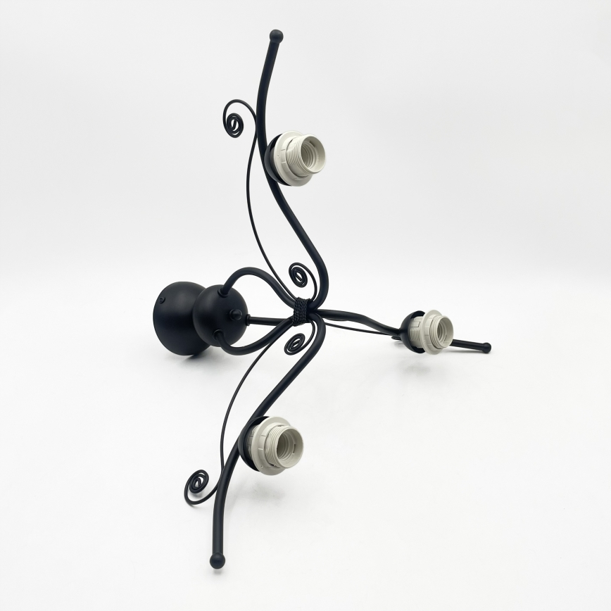 Lampadario a plafone RETRO 3xE27/60W/230V nero/bianco
