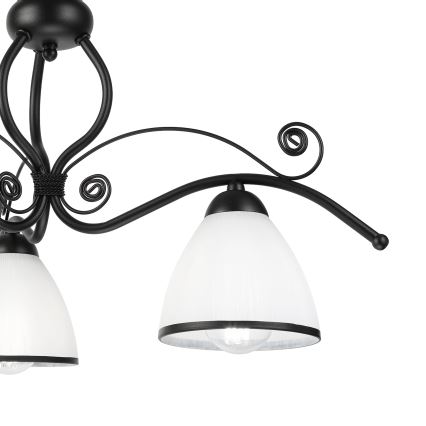 Lampadario a plafone RETRO 3xE27/60W/230V nero/bianco