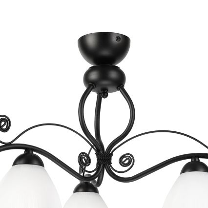 Lampadario a plafone RETRO 3xE27/60W/230V nero/bianco