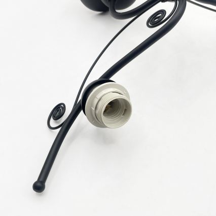 Lampadario a plafone RETRO 3xE27/60W/230V nero/bianco