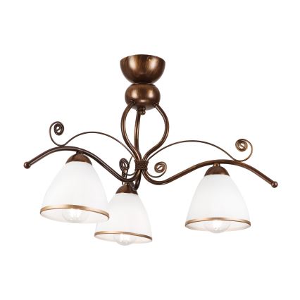 Lampadario a plafone RETRO 3xE27/60W/230V patina di bronzo