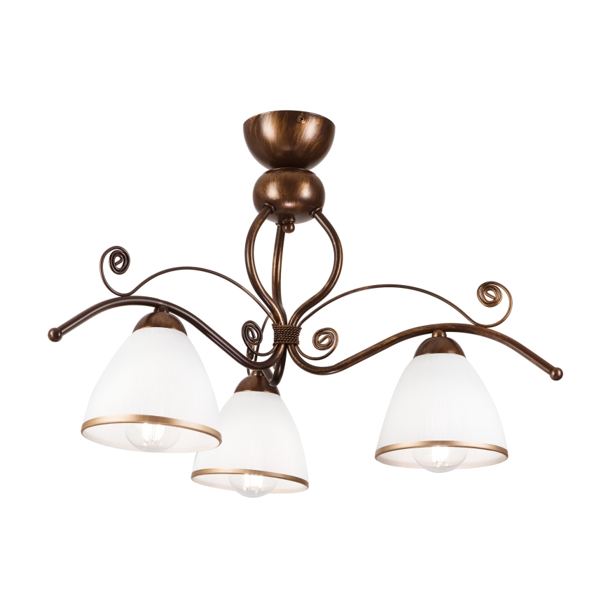 Lampadario a plafone RETRO 3xE27/60W/230V patina di bronzo