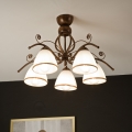 Lampadario a plafone RETRO 5xE27/60W/230V patina di bronzo