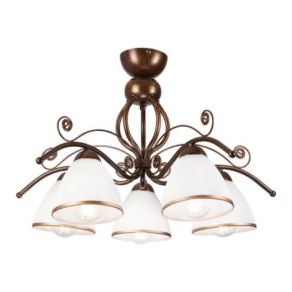 Lampadario a plafone RETRO 5xE27/60W/230V patina di bronzo