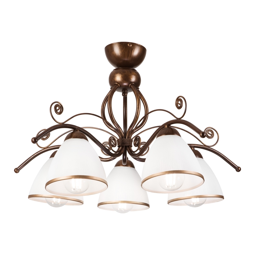 Lampadario a plafone RETRO 5xE27/60W/230V patina di bronzo