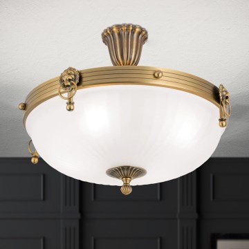 Lampadario a plafone ROCCA 4xE27/60W/230V diametro 43 cm bronzo/bianco