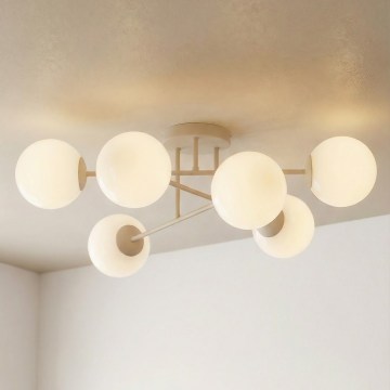 Lampadario a plafone ROMA 6xE14/10W/230V beige