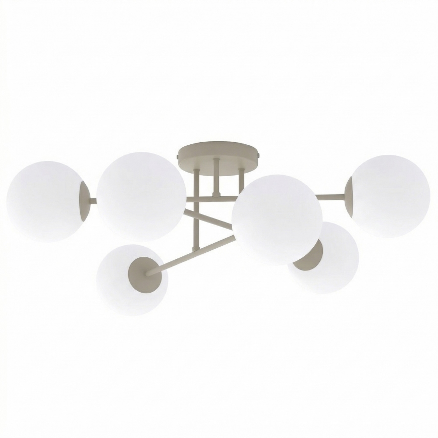 Lampadario a plafone ROMA 6xE14/10W/230V beige