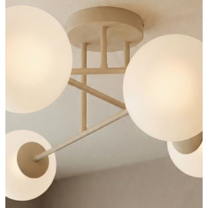 Lampadario a plafone ROMA 6xE14/10W/230V beige