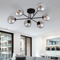 Lampadario a plafone ROMA 6xE14/10W/230V nero/fumé