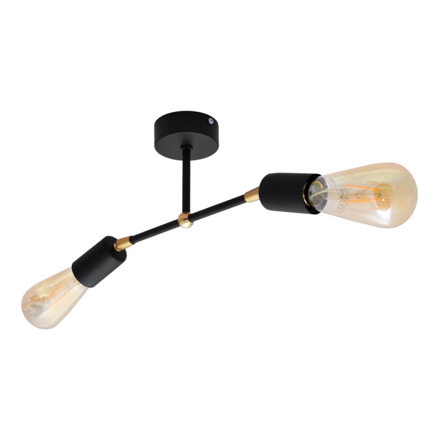 Lampadario a plafone ROSETTE 2xE27/15W/230V nero/dorato