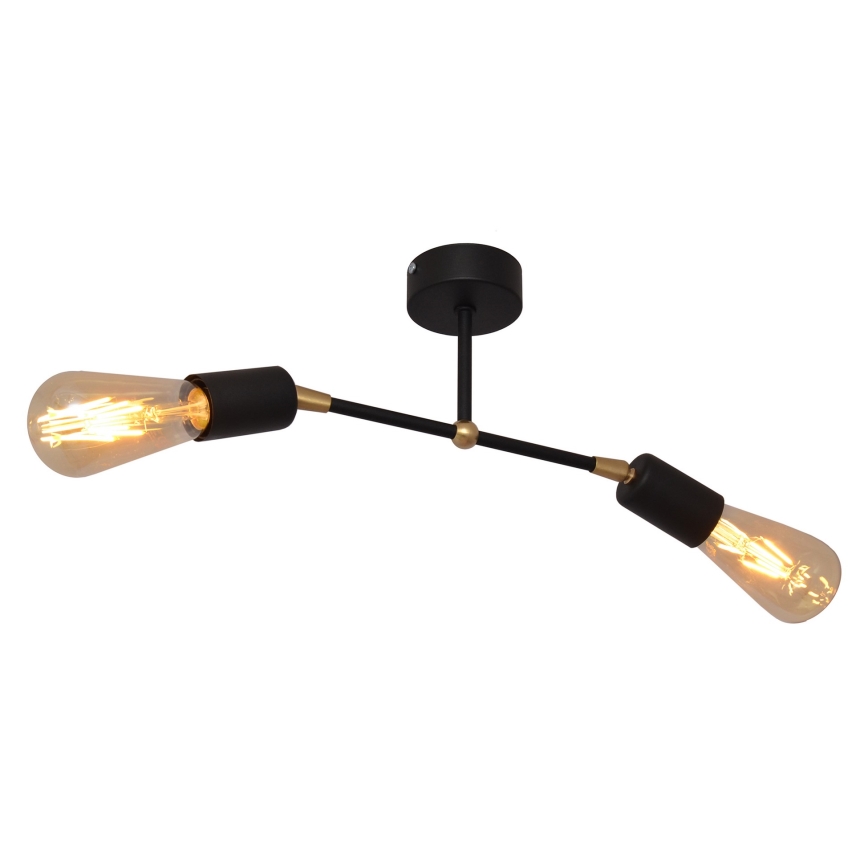 Lampadario a plafone ROSETTE 2xE27/15W/230V nero/dorato