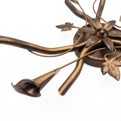 Lampadario a plafone ROZETA 3xE14/40W/230V bronzo