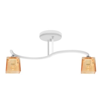 Lampadario a plafone SANTOS 2xE27/15W/230V bianco/arancione