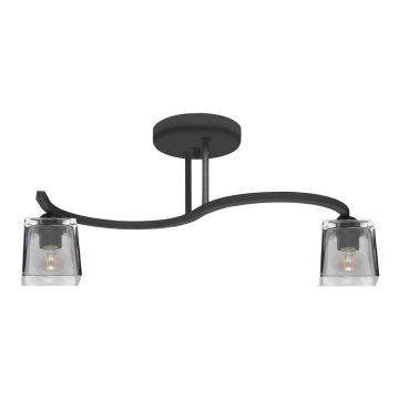 Lampadario a plafone SANTOS 2xE27/15W/230V nero