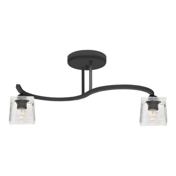 Lampadario a plafone SANTOS 2xE27/15W/230V nero/limpido