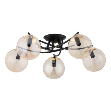 Lampadario a plafone SAVI 5xE14/10W/230V nero/oro