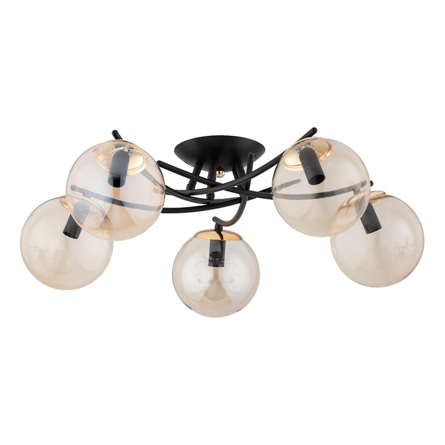Lampadario a plafone SAVI 5xE14/10W/230V nero/oro