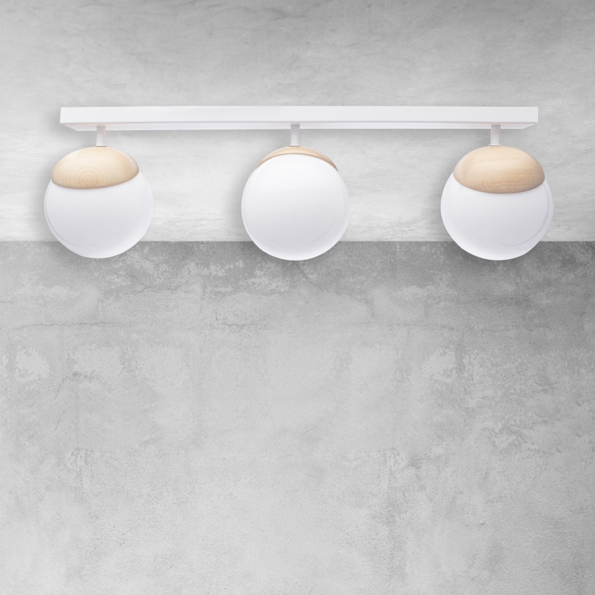 Lampadario a plafone SFERA WOOD 3xE14/40W/230V