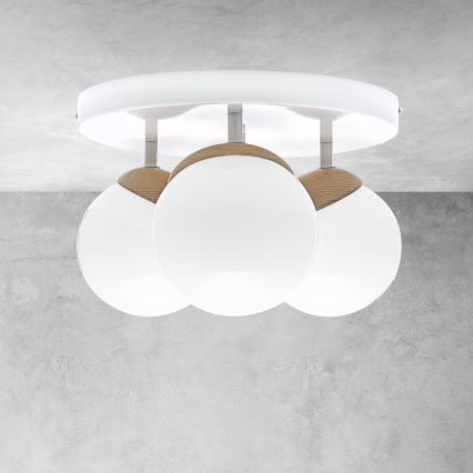 Lampadario a plafone SFERA WOOD 3xE14/40W/230V