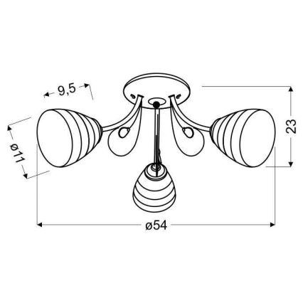 Lampadario a plafone SIMPLI 3xE27/40W/230V
