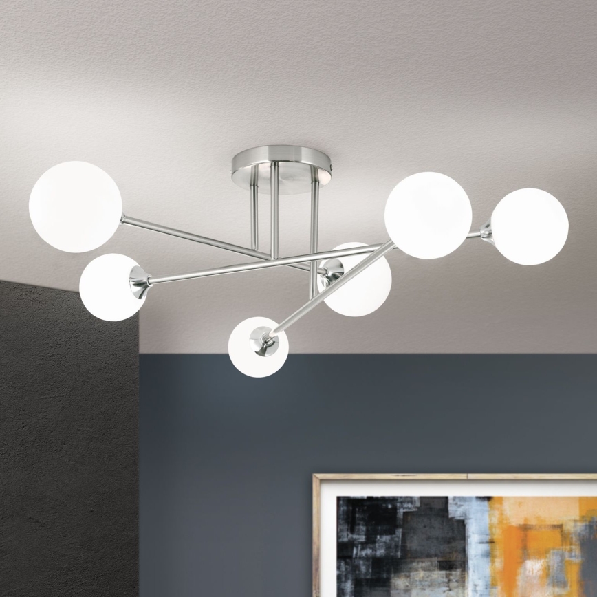 Lampadario a plafone SNOWWHITE 6xG9/20W/230V diametro 84 cm cromo opaco