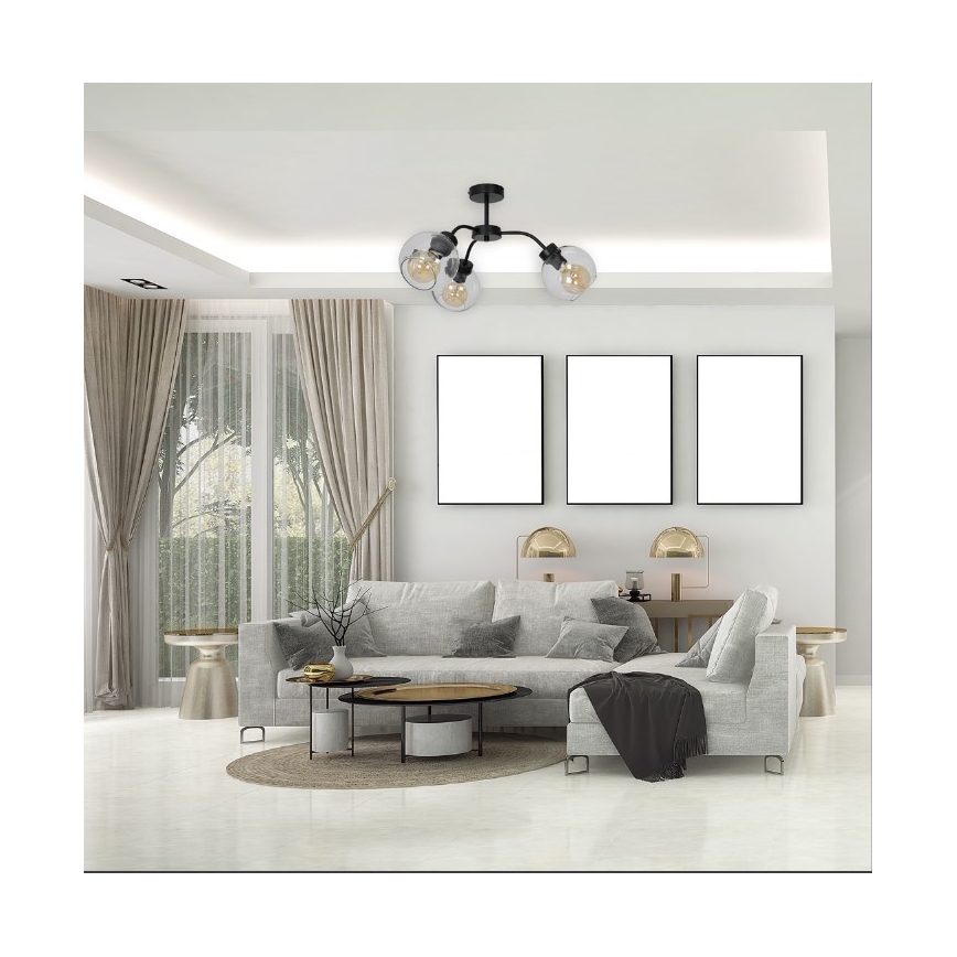 Lampadario a plafone SOFIA 3xE27/60W/230V limpido