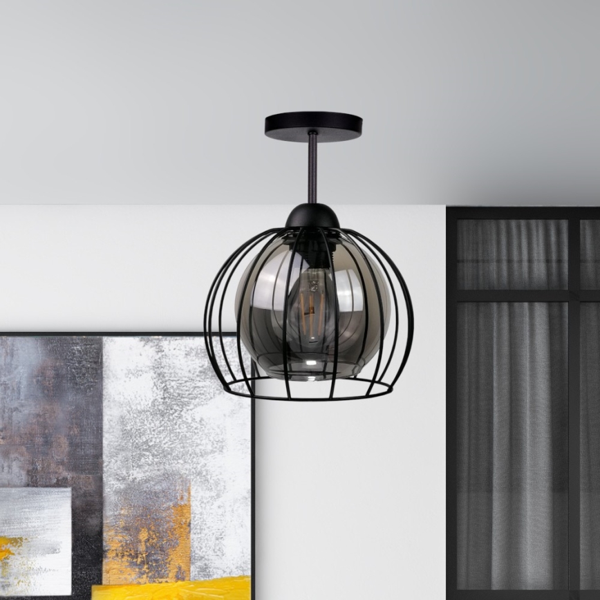 Lampadario a plafone SOLO BLACK 1xE27/60W/230V nero/fumé