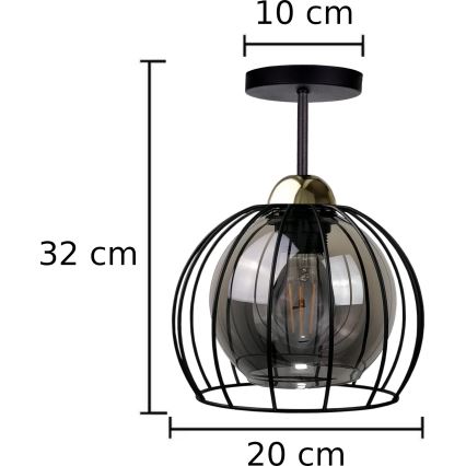 Lampadario a plafone SOLO BLACK 1xE27/60W/230V nero/oro