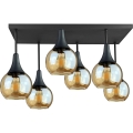Lampadario a plafone SOMA 6xE27/60W/230V nero/fumé beige