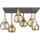 Lampadario a plafone SOMA 6xE27/60W/230V nero/oro/fumé beige