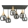 Lampadario a plafone SOMA 6xE27/60W/230V nero/oro/fumé nero