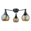 Lampadario a plafone STAR 3xE27/60W/230V nero/fumé beige