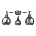 Lampadario a plafone STAR 3xE27/60W/230V nero/fumé nero