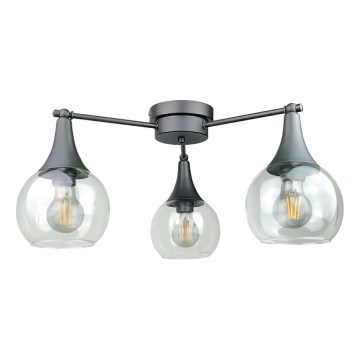Lampadario a plafone STAR 3xE27/60W/230V nero/limpido