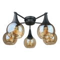 Lampadario a plafone STAR 5xE27/60W/230V nero/fumé beige