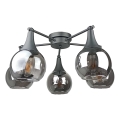 Lampadario a plafone STAR 5xE27/60W/230V nero/fumé nero